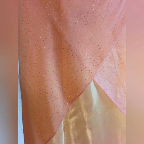 Jump Apparel Rainbow Sherbert Pink Orange Strapless Sparkle Dress Size 5/6 - Picture 9 of 16